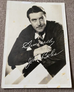 Authentic Vintage JOHN BOLES 5x7 Sepia Photo w/Reverse Image Signature - Picture 1 of 4