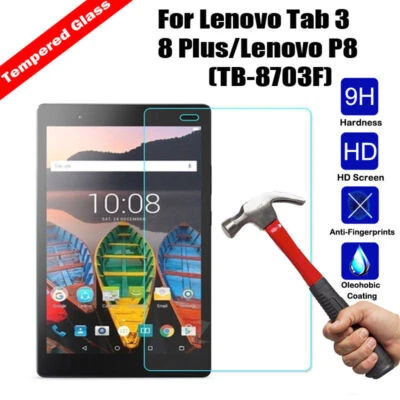 2Pcs Lenovo Tab 2 A10-70F Tab 3 7 8 Plus Tempered Glass Screen Protector Guard - Image 1 of 4