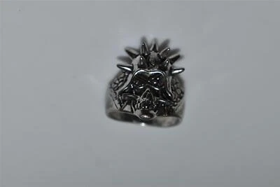 *FJ* BIKER SKULL SPIKES VINTAGE G&S BIKER RING  (BFC50) - Image 1 of 4