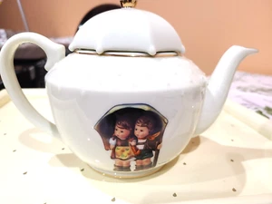 M.J. Hummel Porcelain TEAPOT "Stormy Weather" Umbrella Boy Girl - Tea Pot only - Picture 1 of 6