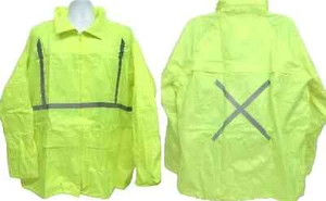 Cinta reflectante amarilla fluorescente impermeable impermeable seguridad vial talla para hombre XL - Imagen 1 de 8