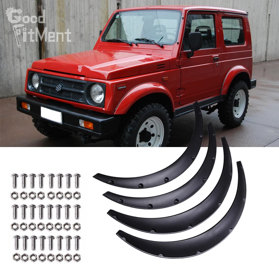 Per Suzuki Samurai Passaruota Auto Allargamento Nero Opaco Parafango Modanature - Immagine 1 di 4
