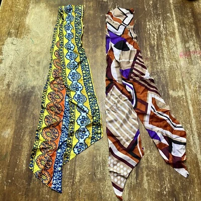 Lot Vintage Head Scarf Belt Retro Floral Mod 60s - Image 1 of 4