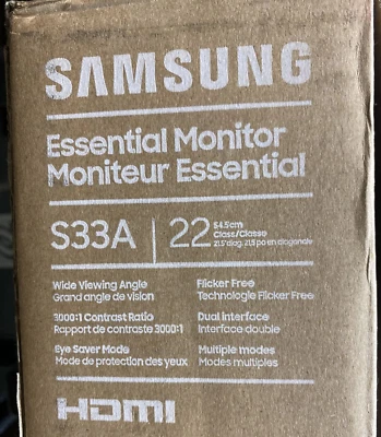 Samsung Business S33A 22" FHD 1920x1080 60Hz LCD VA Display Monitor S22A330NHN - Image 1 of 4