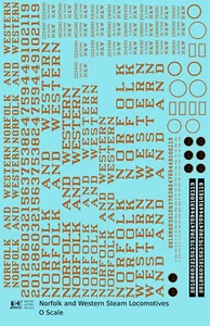 K4 O Scale Decals Norfolk and Western Steam Locomotive Bronze Gold - Picture 1 of 3