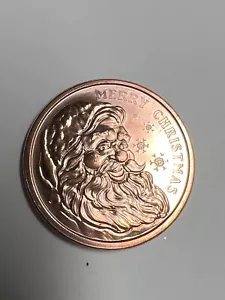 1 oz Copper Round - 2024 Merry Christmas Design - Picture 1 of 2