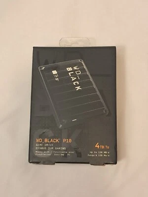 Western Digital WD BLACK P10 4TB USB 3.2 Gen 1 Portable Gaming Hard Drive NEW - Image 1 of 3