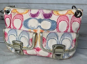 Borsa a tracolla Coach donna multicolore pelle papavero ikat 19030 A1306 - Foto 1 di 12