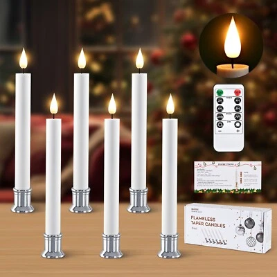 6 Packs 9.64" Window Candles with Remote Timer Battery Operated Flameless LED Ta - Image 1 of 4
