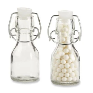 Mini 2.5 Oz Glass Bottle With Swing Top set Of 12 Great For Party Favors Extra - Picture 1 of 3