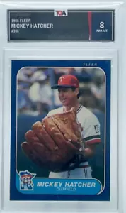 Mickey Hatcher #396, 1986 Fleer, *RARO* GRANDE GUANTO - CLASSIFICATO! Nuovo/MT - Foto 1 di 1