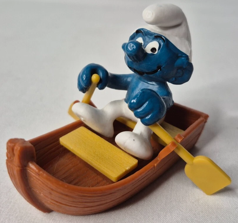 Figura Schleich Super Pitufos 1981 40219 bote de filas pitufo completo Foto 1 de 1