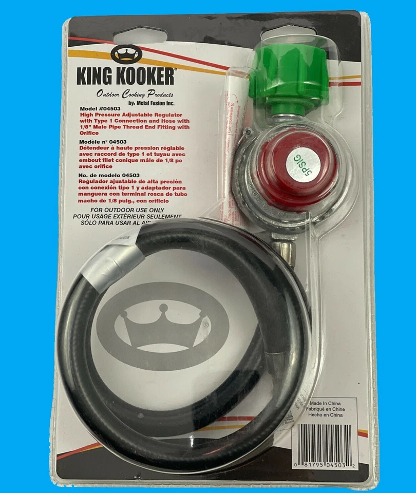 King Kooker Regulador Ajustable Alta Presión Propano NUEVO Tipo 1 Conexión Foto 1 de 1