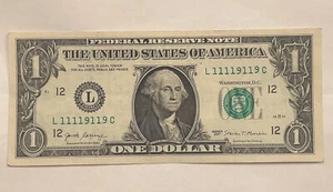 $ 1, 2017, binär, ausgefallen, Flipper, Rotator 6 of a kind 1's 11119119 - Bild 1 von 4