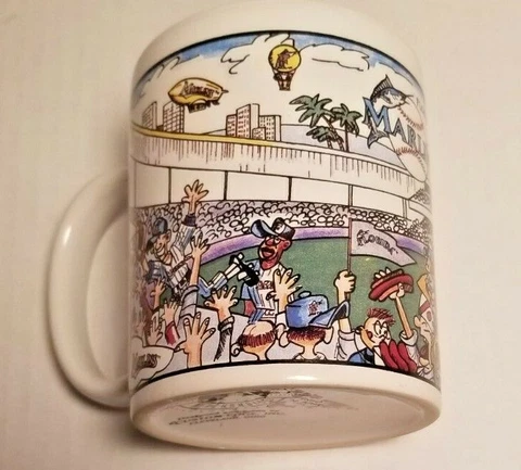 MLB Miami Marlins Cartoon Ceramic Mug Genuine Merchandise Cover