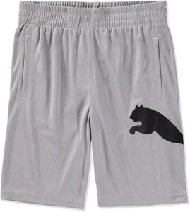 PUMA Boys' Core Essential Athletic Shorts (Large, Light Heather Grey Black) NWT - Picture 1 of 2