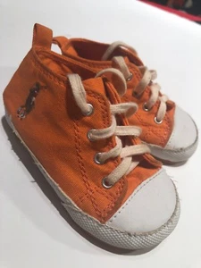 Ralph Lauren Polo Genuine Suede Leather Girl Boy Baby Size 4 Shoes Sneakers - Picture 1 of 7