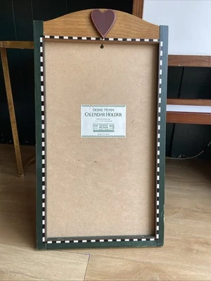 Wood Green Calendar Frame Holder Large Vertical Wall 27.5 x 15.5" Debbie Mumm - Image 1 of 4