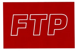 FTP Red/White Outline Box Logo Sticker - Fuckthepopulation - Picture 1 of 2