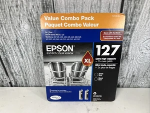 NUEVO SELLADO Epson 127XL Negro Extra Alto Rendimiento Cartuchos de Tinta 2 Paquetes - Imagen 1 de 3