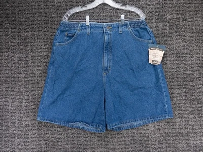 Pantalones Cortos Lee Jean Para Mujer 18 Azul Calce Relajado Lateral Cintura Elástica Denim Hechos en EE. UU. NUEVOS CON ETIQUETAS Foto 1 de 4
