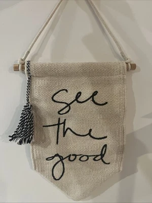 Estandarte colgante de pared de lona umbral ver la buena decoración boho minimalista Foto 1 de 2