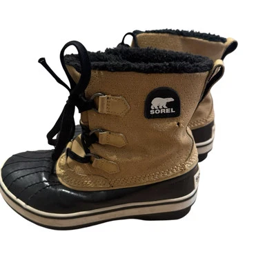 Botas de nieve Sorel Tivoli Mid impermeables de cuero NY1836-225 tostadas niños grandes talla 1 Foto 1 de 4