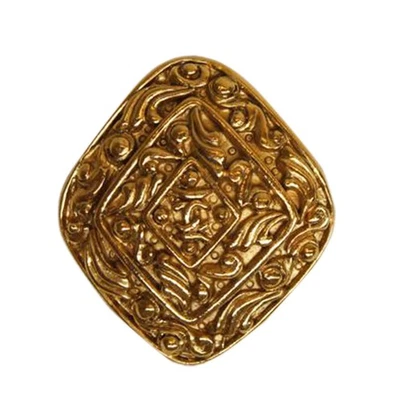 CHANEL diamond shaped brooch Accessories (Other) gold GP - Image 1 of 4