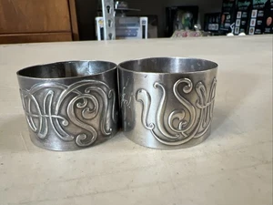 Paar 2 Sterling Silber 925 Serviettenringe Halter Clip 3,36 Feinunzen - Bild 1 von 13