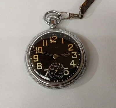 Reloj de Bolsillo Militar Era Primera Guerra Mundial con Marca de Flecha Ancha ~ Masa Waltham ~ Funciona... Foto 1 de 4