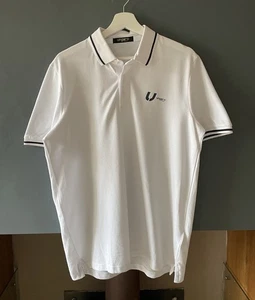 Polo sportiva uomo Ungaro taglia grande bianca 100% cotone top manica corta logo - Foto 1 di 9