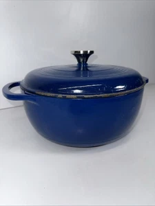 Hierro fundido esmaltado Lodge 6 cuartos Horno holandés - azul índigo - Imagen 1 de 8