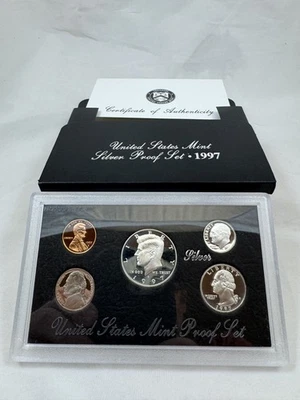 1997 United States Mint Silver Proof Set with Certificate of Authenticity - Image 1 of 3