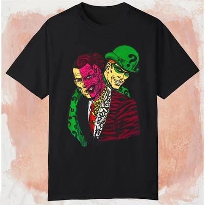 DC Comics Batman Forever Riddler X Two Face Unisex Black T-shirt - Image 1 of 4