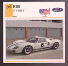 1966 Ford GT-40 GT40 Mark II (2) P/1007 Race Car Photo Spec Sheet Stat Info CARD
