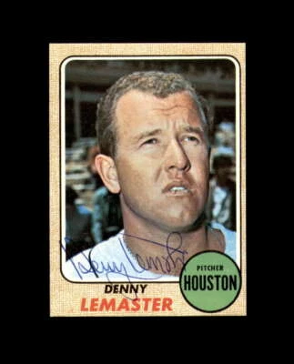 Denny Lemaster Signed 1968 Topps Houston Astros Autograph - Image 1 of 2