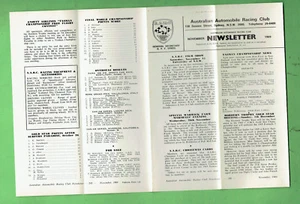 #D398.  1969  AUSTRALIAN AUTOMOBILE RACING CLUB NEWSLETTER, NOVEMBER - Picture 1 of 2