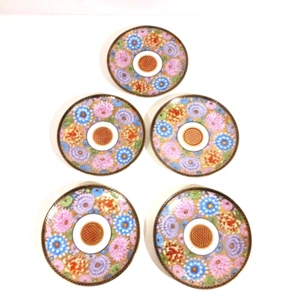 Vintage Satsuma Porcelain Plates Floral Chrysanthemum 6" Lot of 5 - Picture 1 of 6