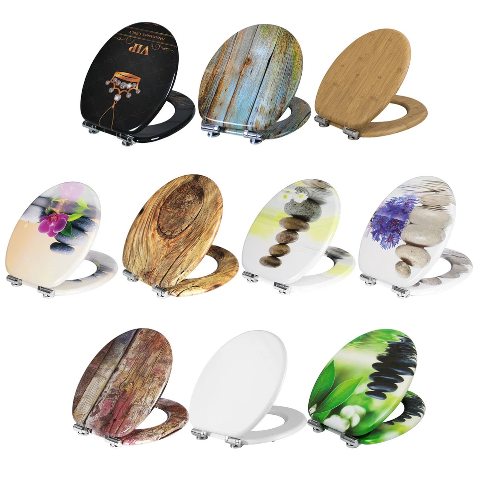 Toilettensitz Toilettendeckel Klobrille  MDF  Klobrille Deckel WC Sitz Klo e857 - Bild 1 von 1