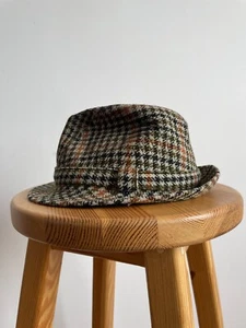 Borsalino Vintage Gran Lusso Tweed Houndstooth Fedora Hat - Picture 1 of 12