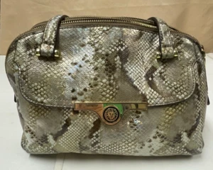 Anne Klein 2 Fach Handtasche Faux Schlangenmuster Gold Hardware Navy - Atemberaubend! - Bild 1 von 12