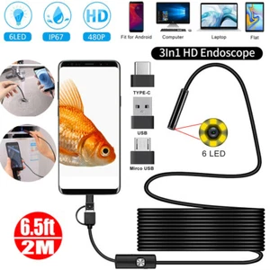 3 in-1 endoscope USB Borescope Inspection Camera for Android Cell Phone/PC - Picture 1 of 12