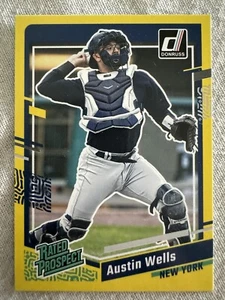 Austin Wells 2023 Donruss Rated Prospect Yellow Parallel #83 New York Yankees RC - Bild 1 von 2