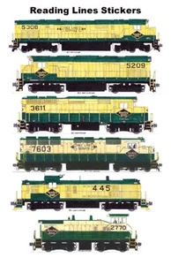 Locomotoras de líneas de lectura amarillas y verdes 6 pegatinas individuales Andy Fletcher - Imagen 1 de 1