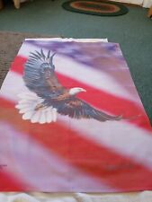 Toland Flying Eagle Flag Signed Large 38 x 28" Beautiful Multicolor