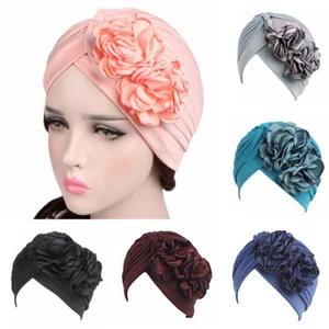 Pañuelo envolvente para la cabeza de pérdida de cabello para mujeres musulmanas turbante gorra cáncer quimioterapia sombrero flor trenza - Imagen 1 de 23