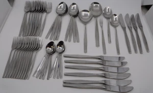 WMF Frankfurt Edelstahl Cromargan Besteck Service 9 plus Extras 52 Teile - Bild 1 von 16