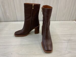 Franco Sarto Stormy Leather Boots, Women's Size 6.5 M, Dark Brown NEW MSRP $169