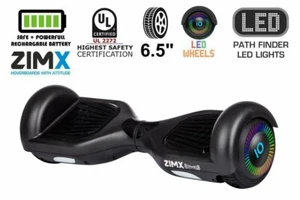 ZIMX Black HB2 6.5" Hoverboard/Swegway with LED Wheels UL2272 Certified - Picture 1 of 9
