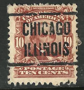 SC #307 "Bold Chicago Illinois" Precancel 10 Cent Regular 1901-03 US 32E87 - Bild 1 von 2